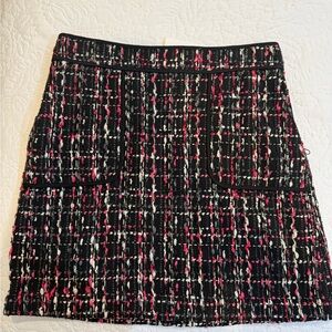 Chic Tweed Skirt - Black, Pink, White